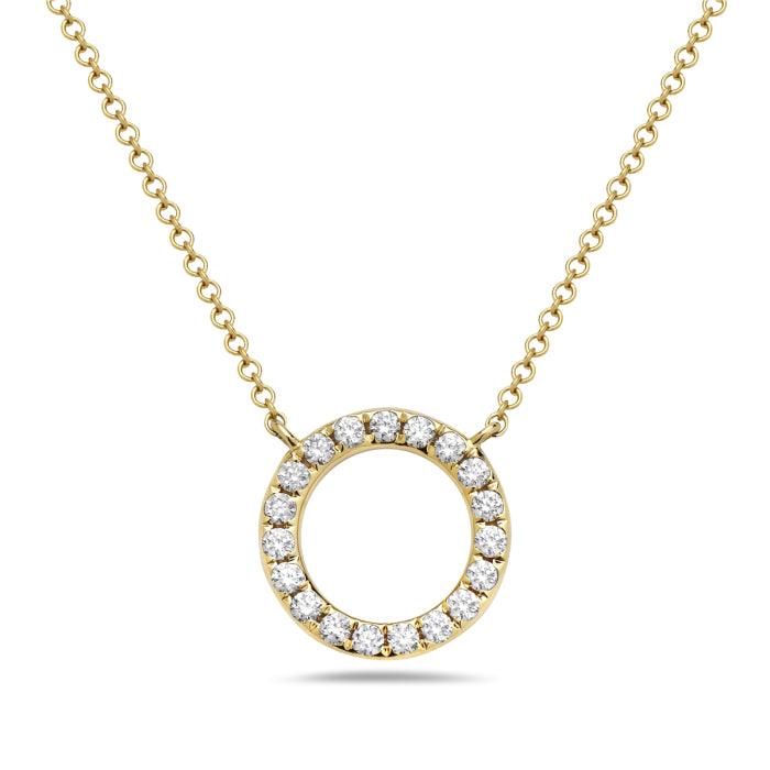 Circle Pendant Diamond Necklace