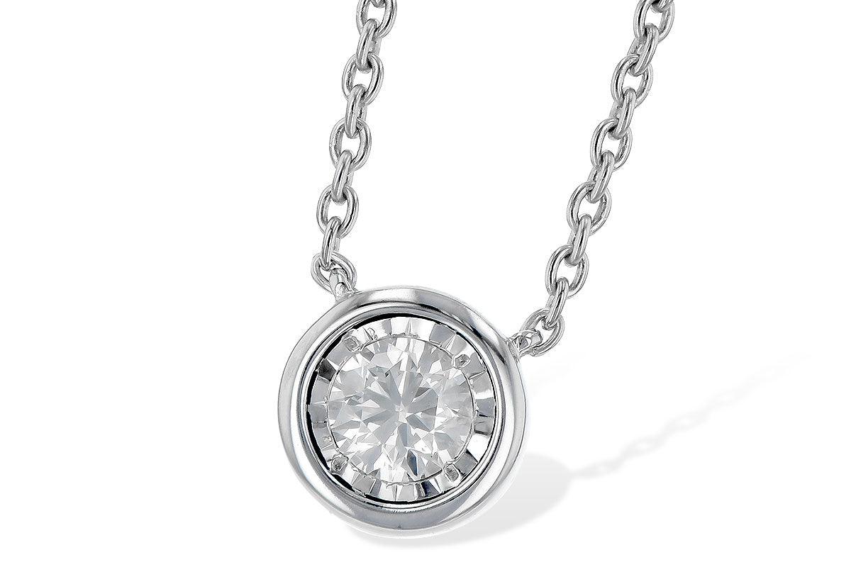 Classic Diamond Pendant Necklace White Gold