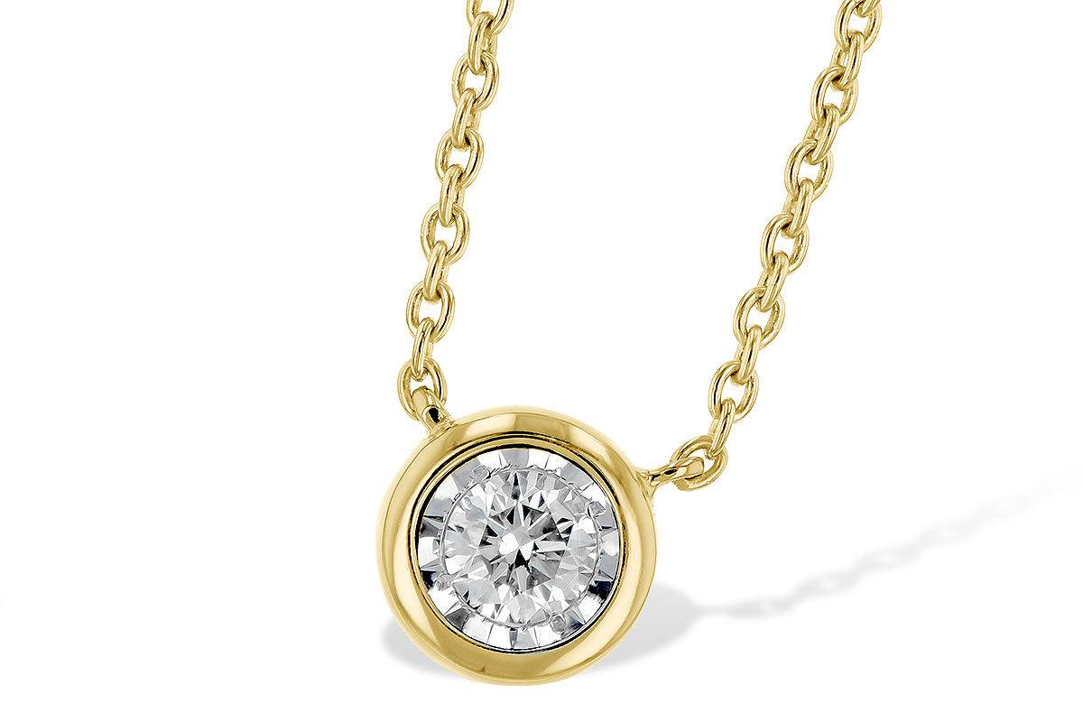 Classic Diamond Pendant Necklace Yellow Gold
