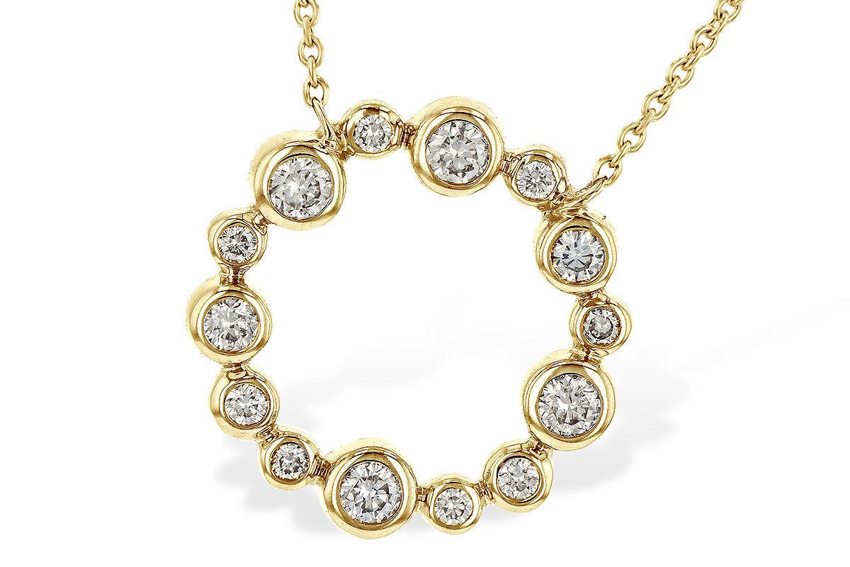 Diamond 14KT Gold Circle Pendant Necklace