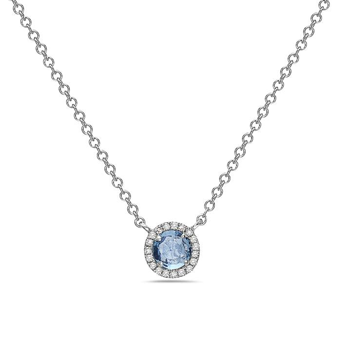 Diamond and Blue Topaz Necklace