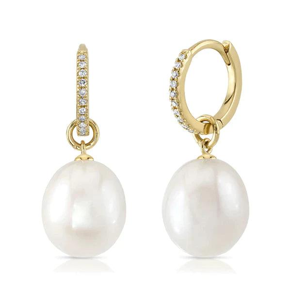 Diamond and Cultured Pearl Earrings