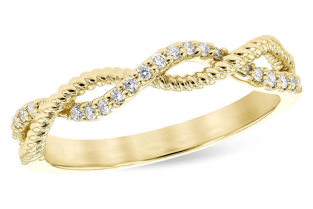 Diamond and Gold Rope Ring