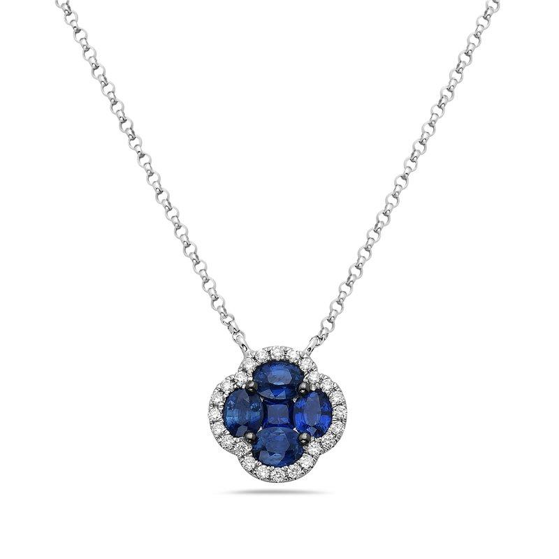 Diamond and Sapphire Floral Necklace