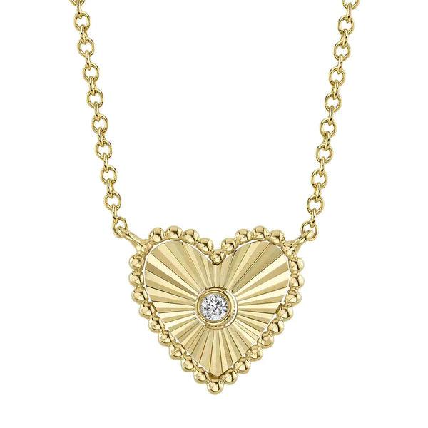 Diamond Bezel Heart Necklace