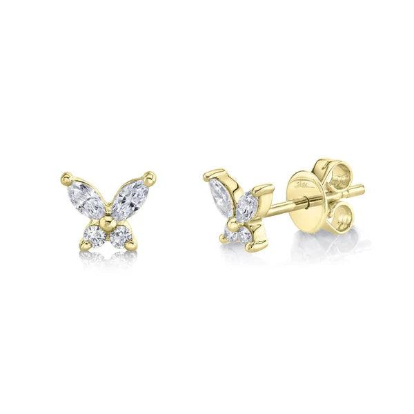 Diamond Butterfly Stud Earrings - Water Street Jewelers