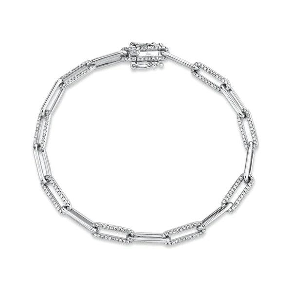 Diamond Paper Clip Link Bracelet