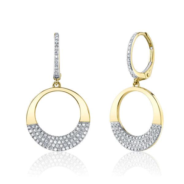 Diamond Pave Circle Earrings