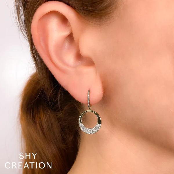 Diamond Pave Circle Earrings