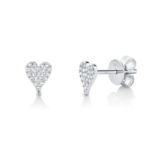 Diamond Pave Heart Earrings