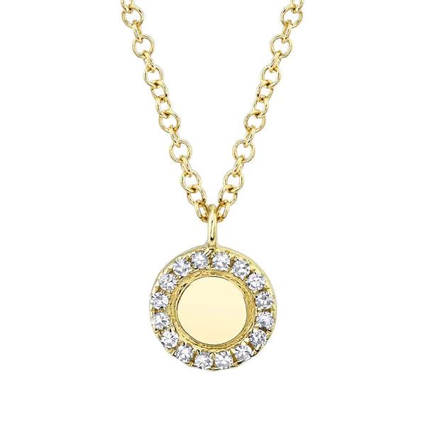 Diamond Round Pendant Necklace