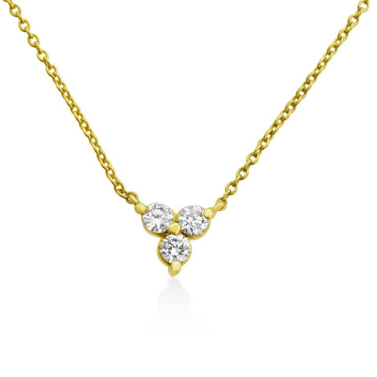 Diamond Tri Cluster Necklace
