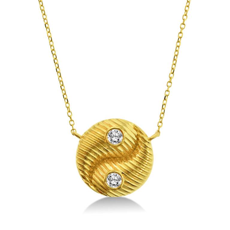 Diamond Wave Circle Necklace