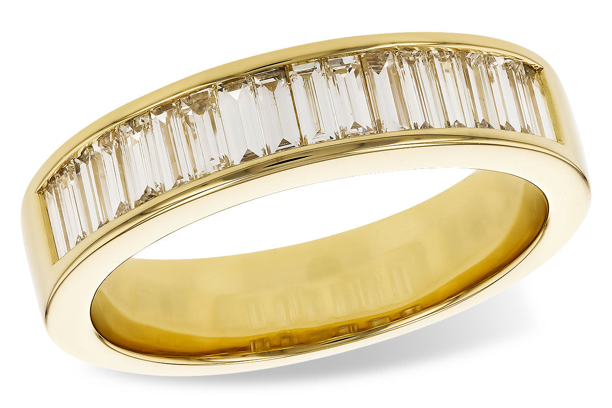 Gold diamond baguette ring at Water Street Jewelers in Guilford, Connecticut