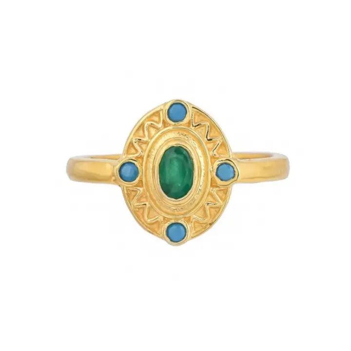 Emerald Turquoise Ring