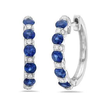 Diamond & Sapphire Huggie Earrings