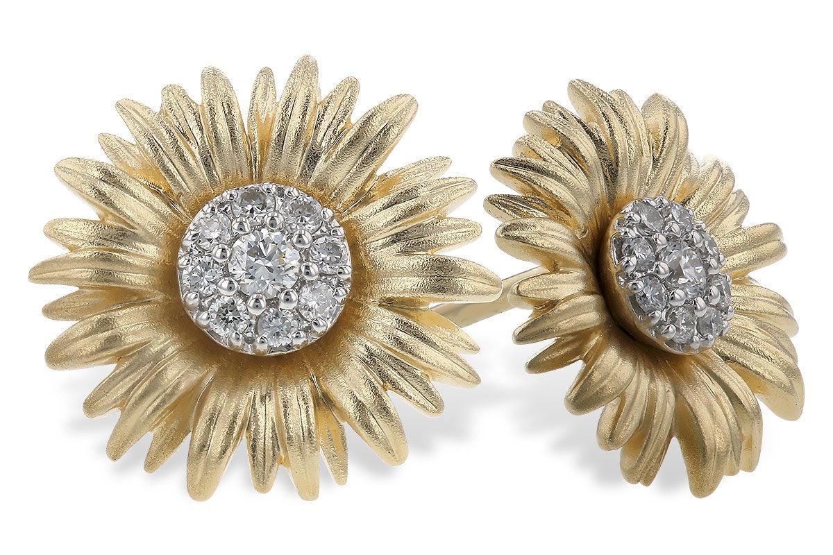 Flower Petal Diamond Earrings - Water Street Jewelers