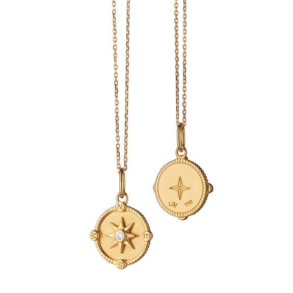 Global Compass Charm Necklace