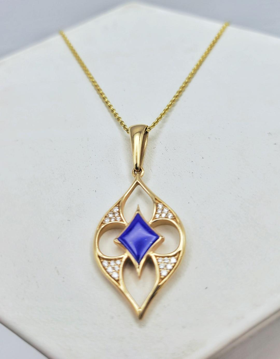 Lapis Diamond Necklace