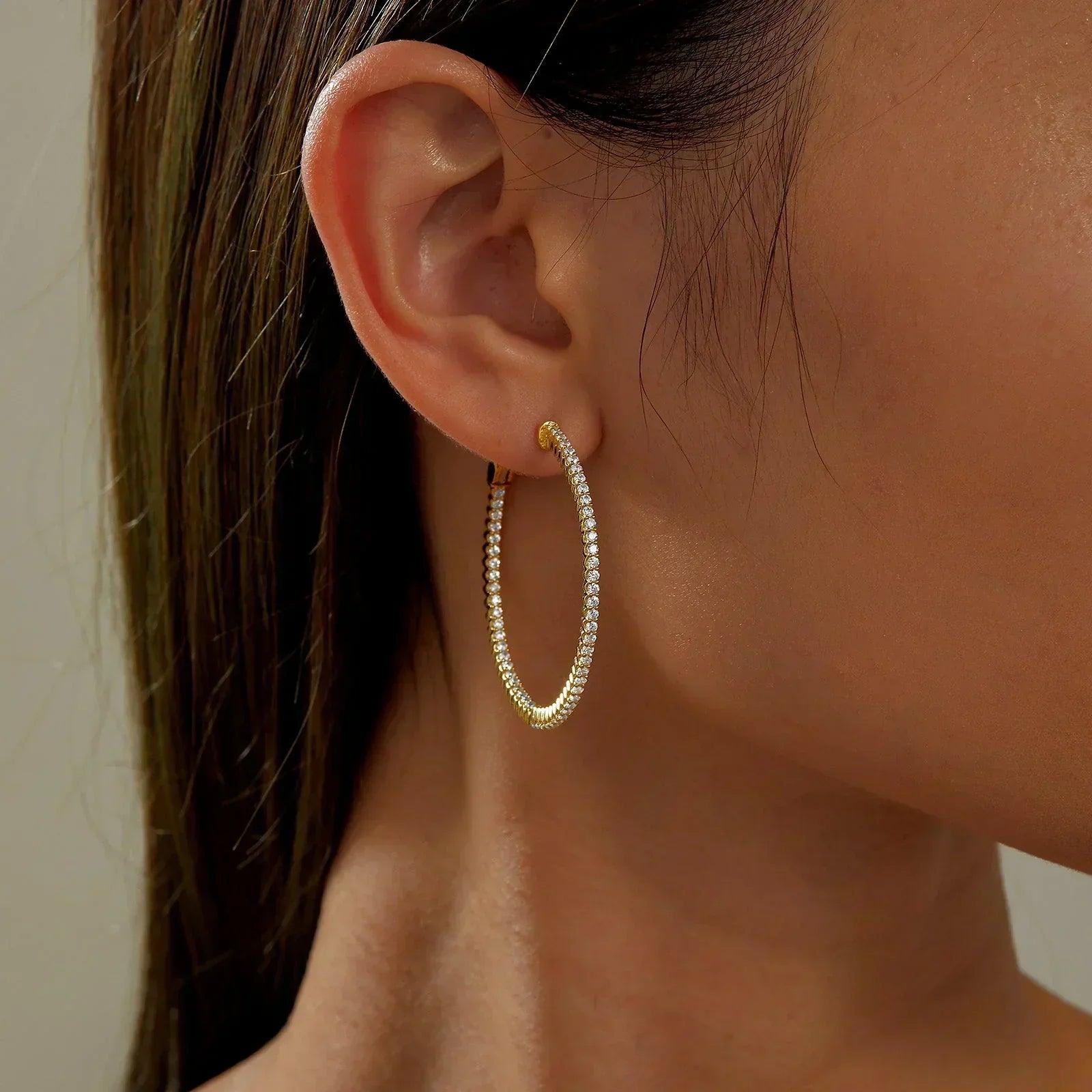  Large Hoop Earrings Gold