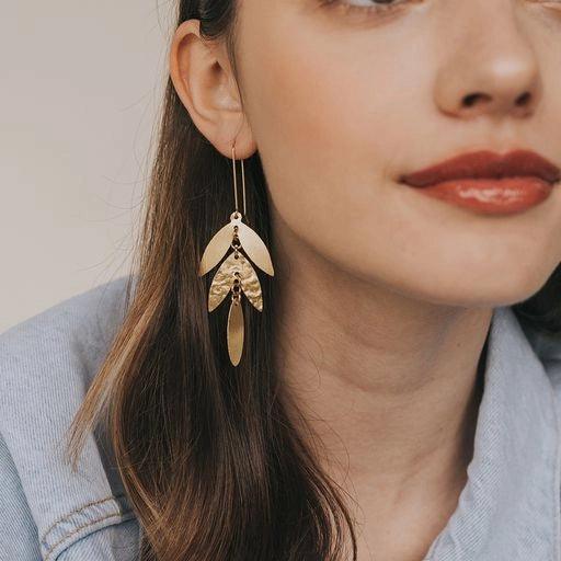 Leaf Chandelier Dangle Earrings