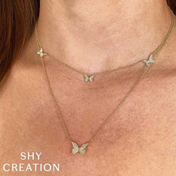 Mini Butterflies Diamond Necklace