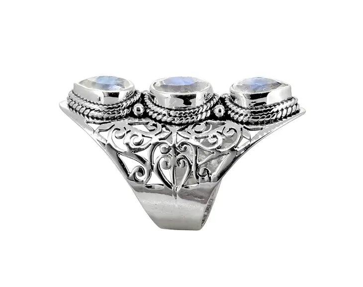 Moonstone Solid Sterling Silver Filigree Ring