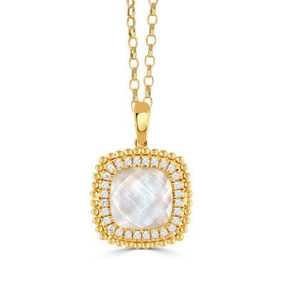 Mother Of Pearl Diamond Necklace - Water Street Jewelers