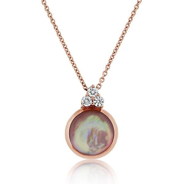 Mother of Pearl Heart Circle Necklace