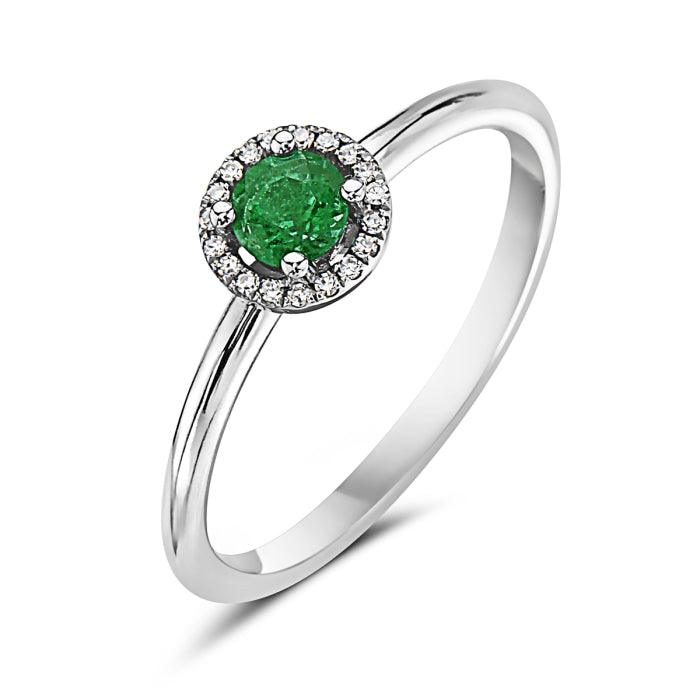 Petite Diamond & Emerald Ring