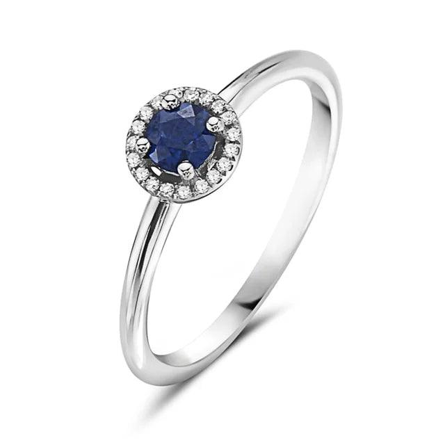Petite Diamond & Sapphire Ring