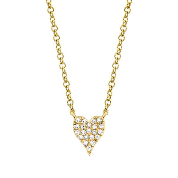 Petite Diamond Heart Necklace - Water Street Jewelers
