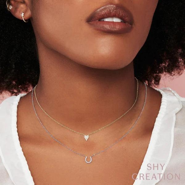 Petite Diamond Heart Necklace - Water Street Jewelers