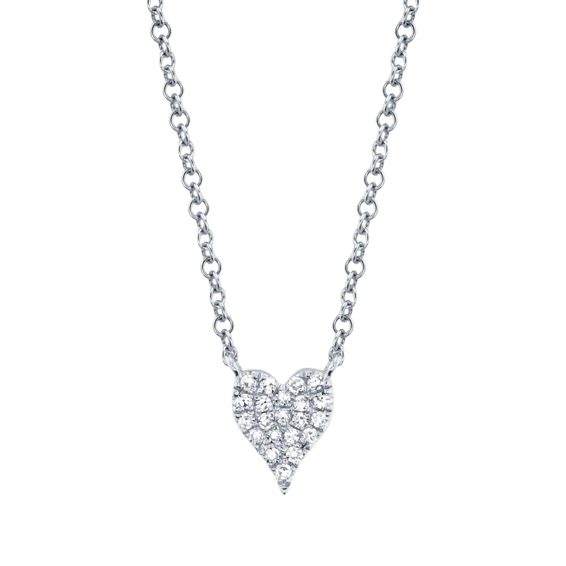Petite Diamond Pave Heart Necklace