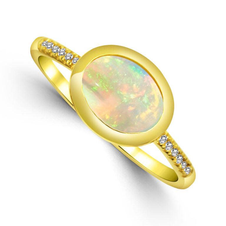 Petite Opal Diamond Ring