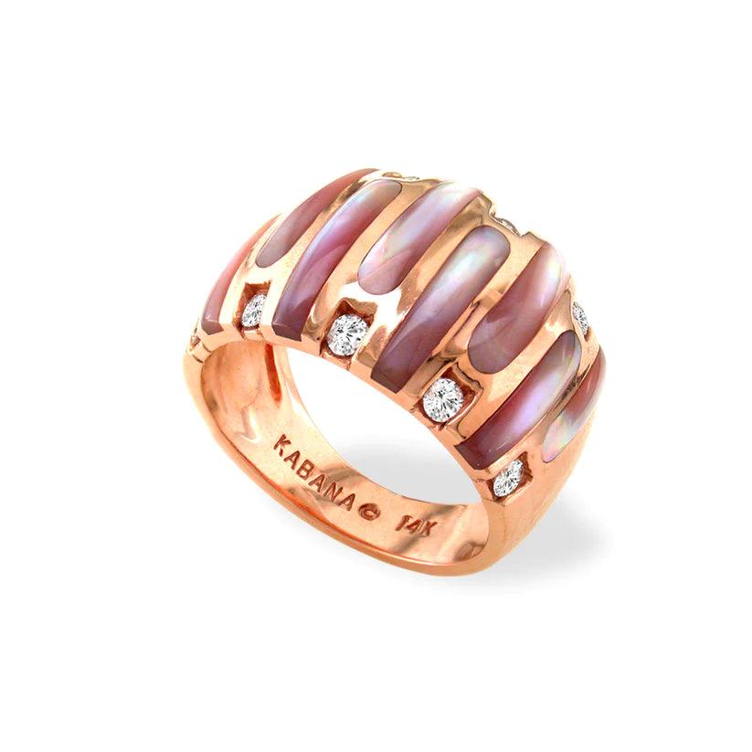 Pink Mother of Pearl Diamond Band