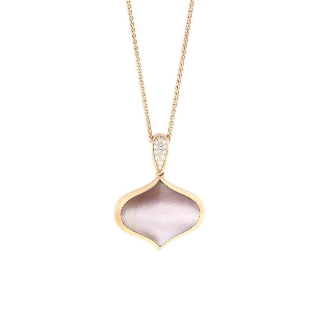 Pink Mother of Pearl Diamond Necklace - Water Street Jewelers