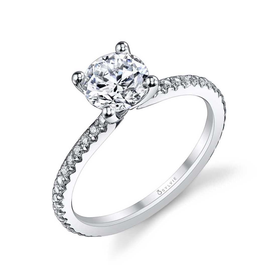 Platinum Adorlee Round Engagement Ring