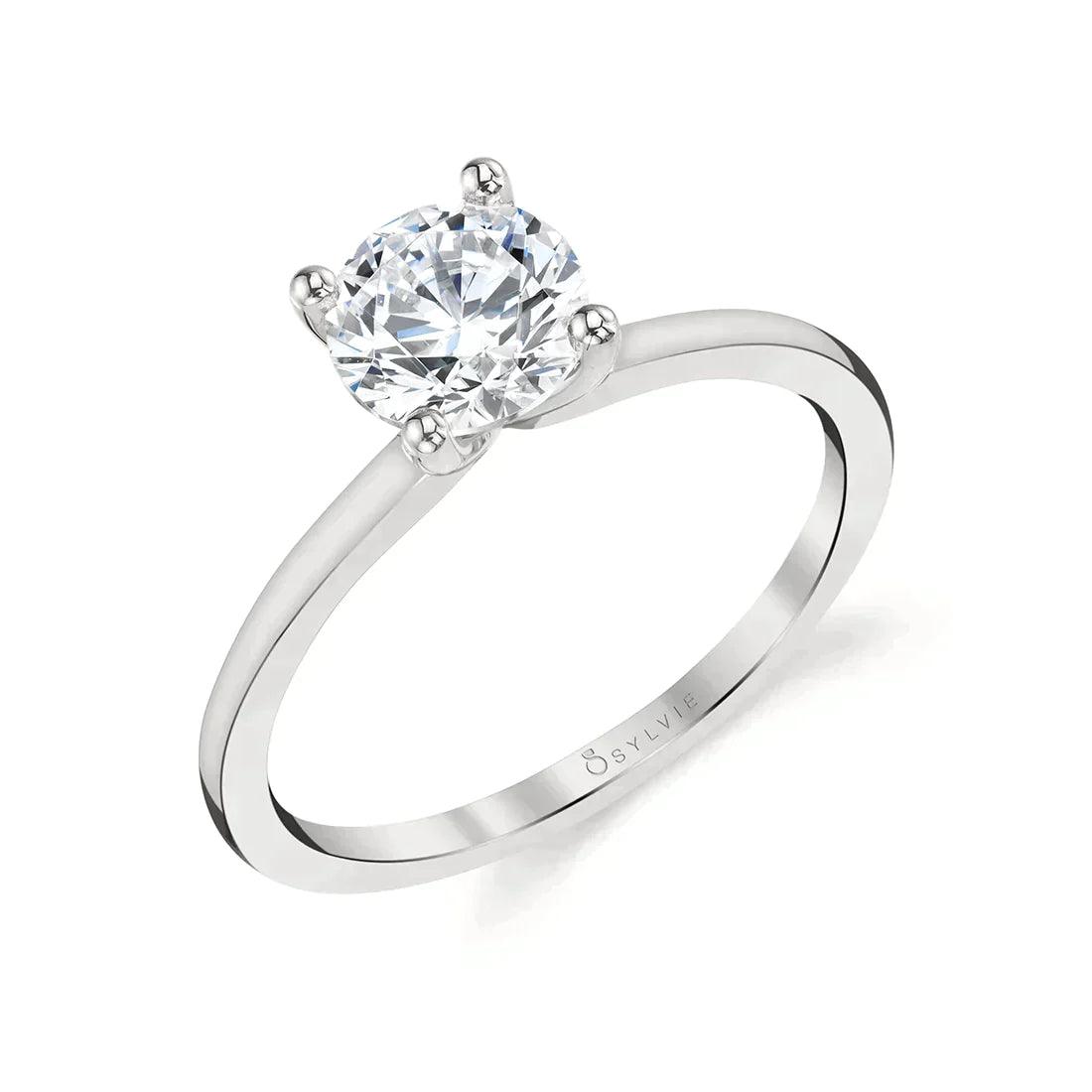Platinum Amelia Round Engagement Ring - Water Street Jewelers