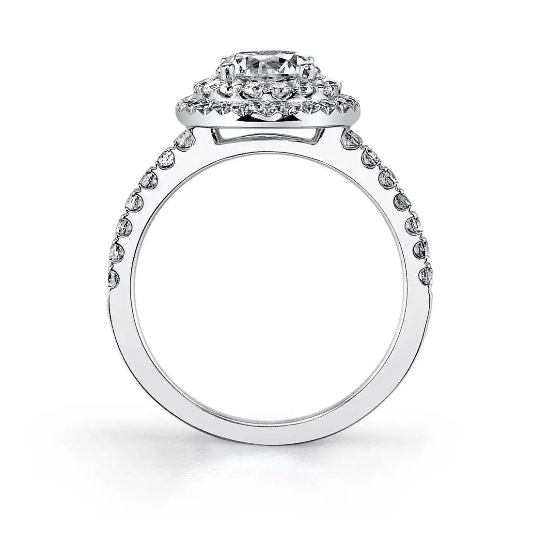 Claudia Emerald Cut Double Halo Split Engagement Ring