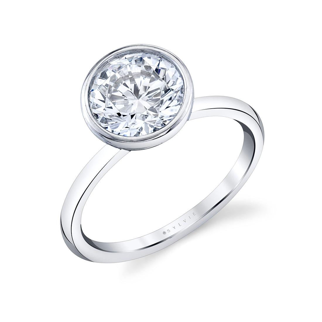 Platinum Cliodhna Round Bezel Engagement Ring