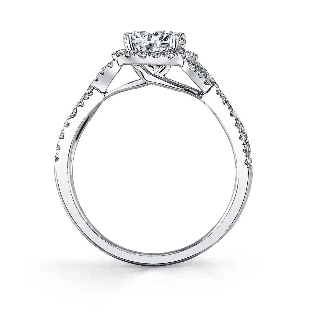 14K Jocelina Split Shank Engagement Ring with Halo