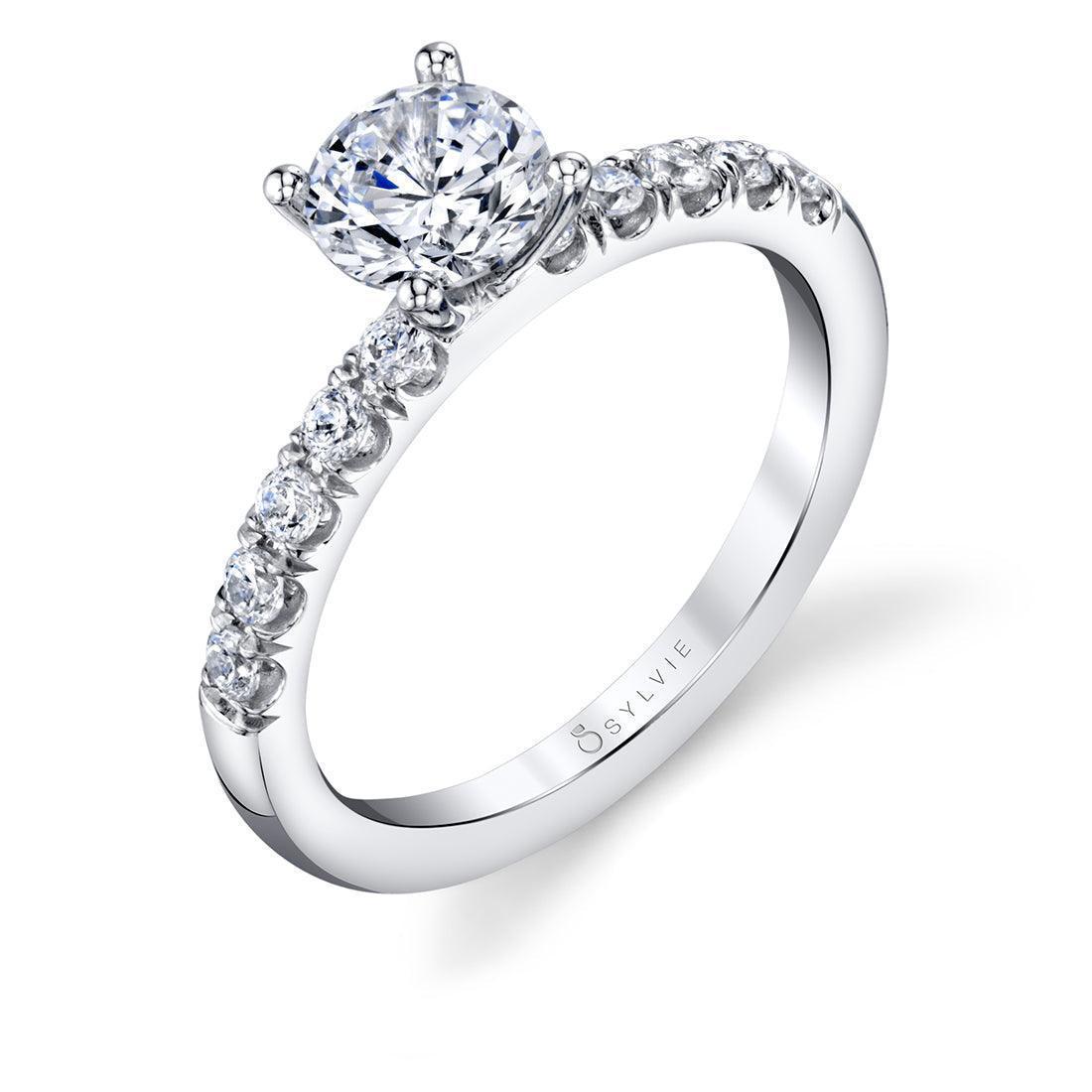 Platinum Octavie Round Classic Engagement Ring - Water Street Jewelers