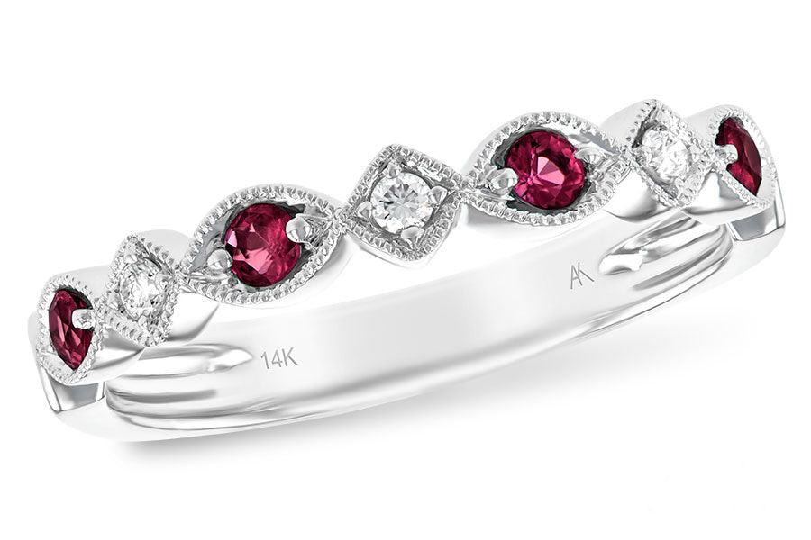 Ruby & Diamond Scalloped Ring