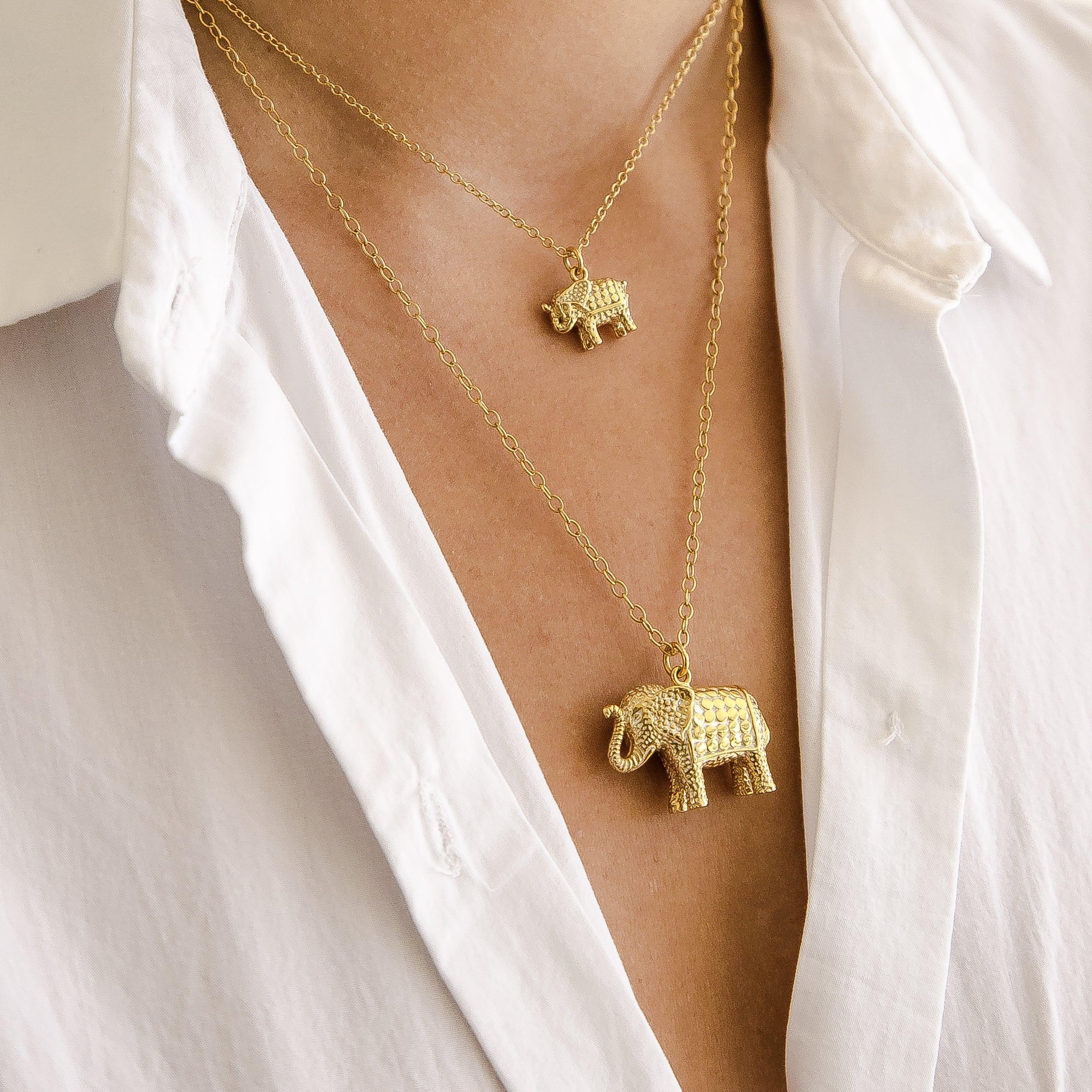 Small Elephant Charm Necklace