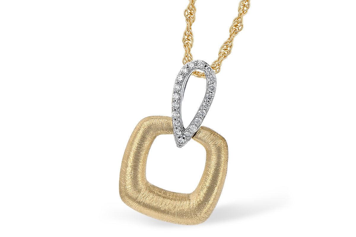 Square Diamond & 14KT Gold Necklace