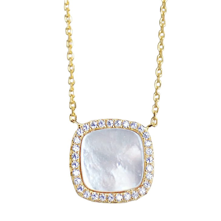 Square Mother of Pearl Necklace