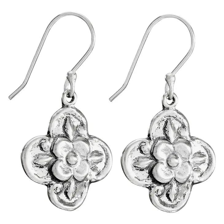 Sterling Silver Floral Earrings 