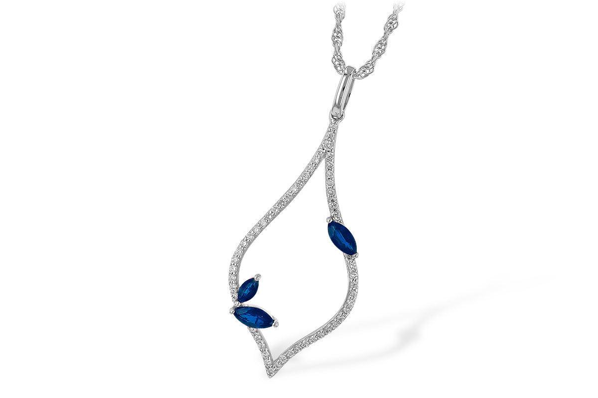 Teardrop Sapphire & Diamond Necklace