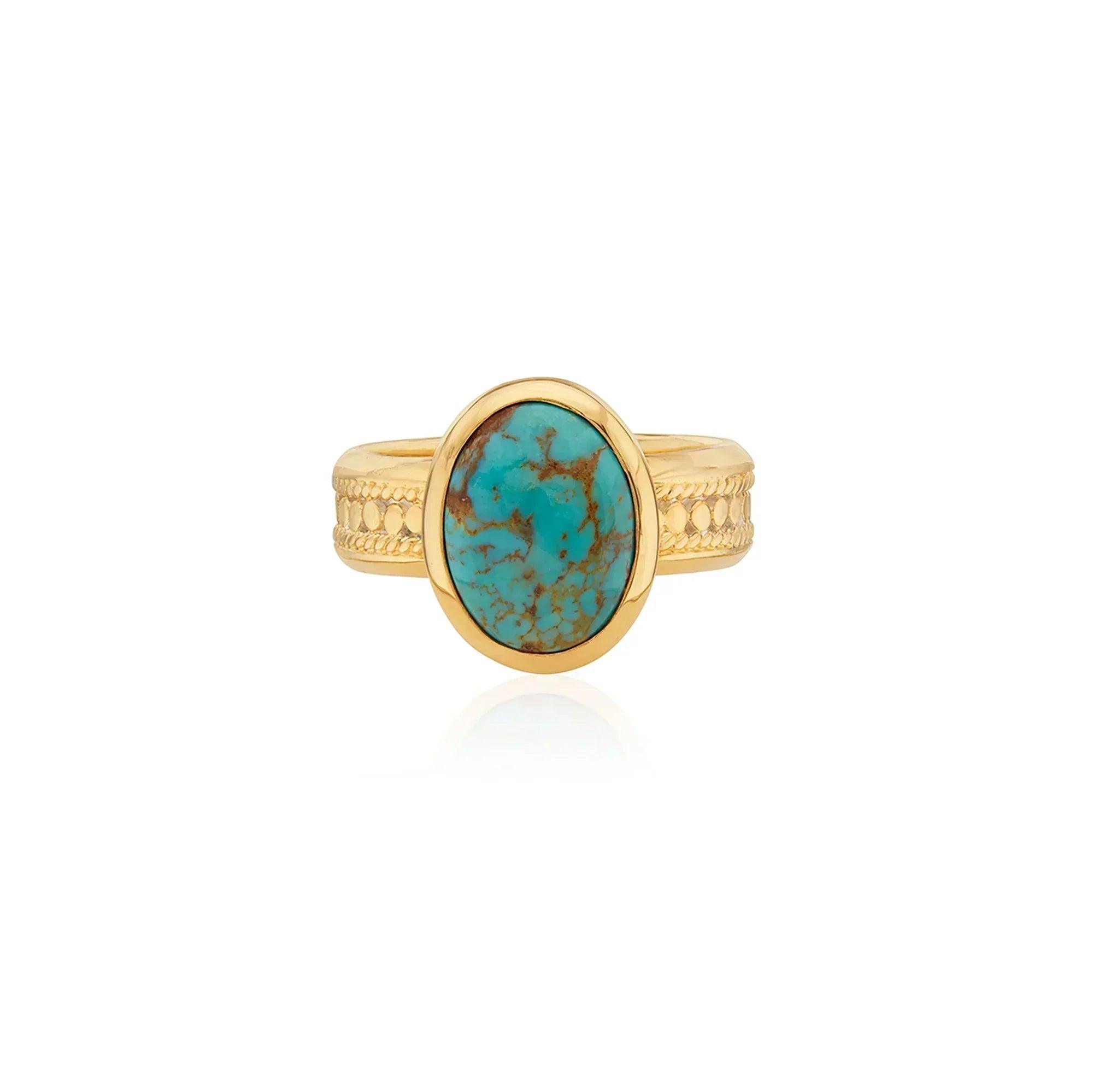 Turquoise Oval Cocktail Ring